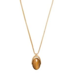 TOM FORD Tigers Eye Brass Pendant Necklace